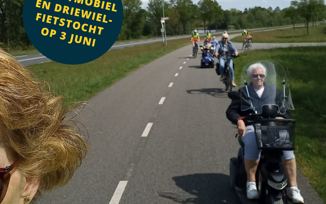 Scootmobiel en driewielfietstocht op maandag 3 juni